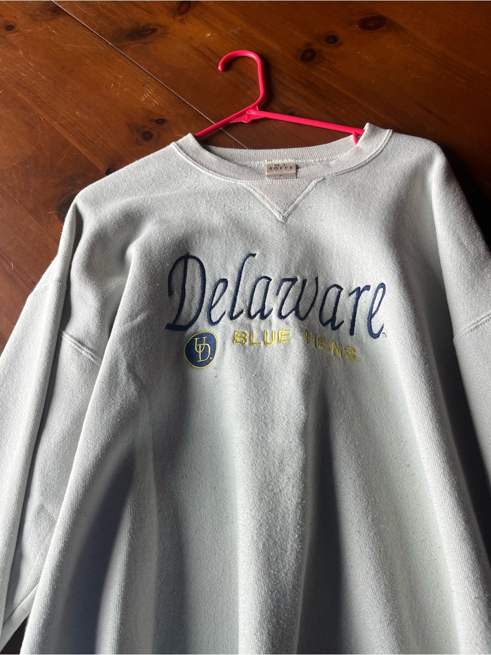 Soffe Light Gray Delaware Blue Hens Crewneck Sweatshirt